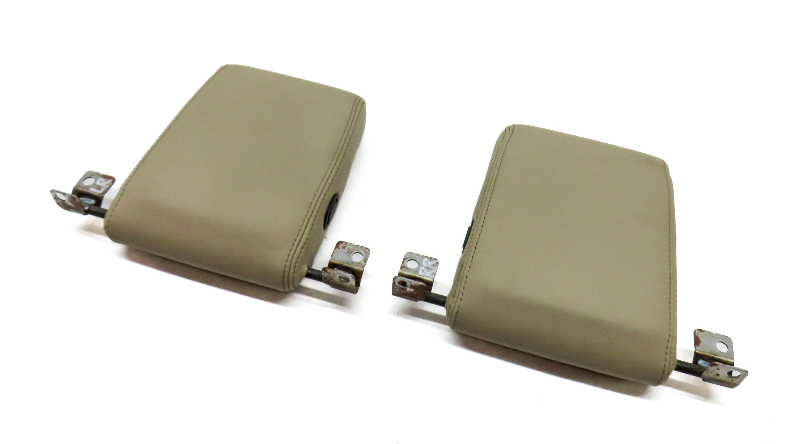 2010 LAND ROVER LR4 REAR THIRD 3RD ROW LEFT & RIGHT SEAT HEADREST SET (Almond) — exact item pictured